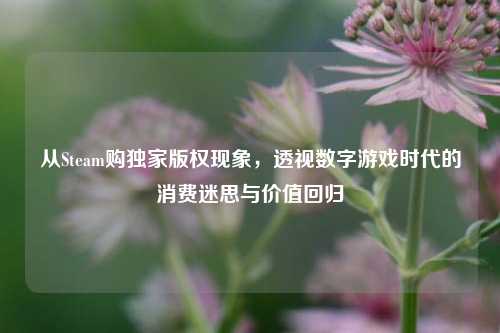 从Steam购独家版权现象，透视数字游戏时代的消费迷思与价值回归