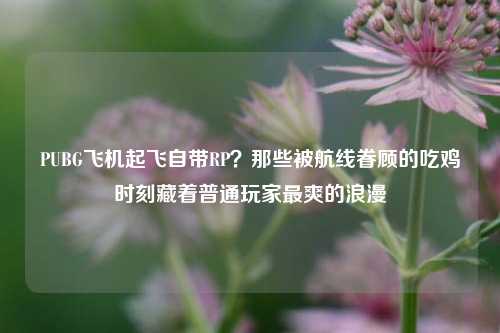 PUBG飞机起飞自带RP？那些被航线眷顾的吃鸡时刻藏着普通玩家最爽的浪漫