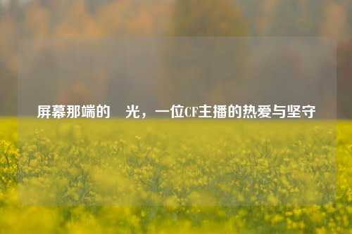 屏幕那端的煕光,一位CF主播的热爱与坚守