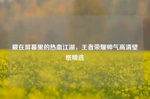 藏在屏幕里的热血江湖,王者荣耀帅气高清壁纸精选