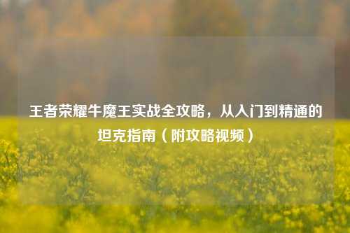王者荣耀牛魔王实战全攻略,从入门到精通的坦克指南(附攻略视频)