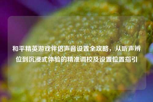 和平精英游戏伴侣声音设置全攻略,从听声辨位到沉浸式体验的精准调校及设置位置指引