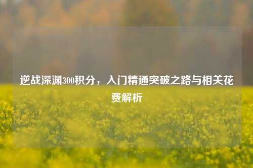 逆战深渊300积分，入门精通突破之路与相关花费解析