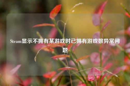 Steam显示不拥有某游戏时已拥有游戏数异常问题
