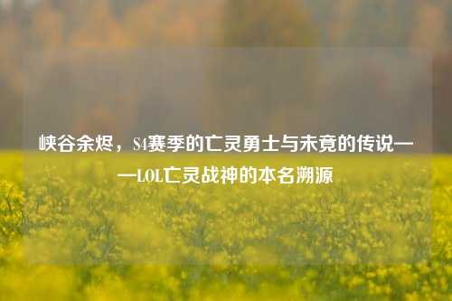 峡谷余烬,S4赛季的亡灵勇士与未竟的传说——LOL亡灵战神的本名溯源