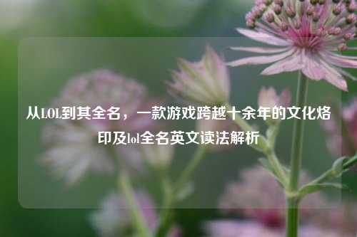 从LOL到其全名,一款游戏跨越十余年的文化烙印及lol全名英文读法解析