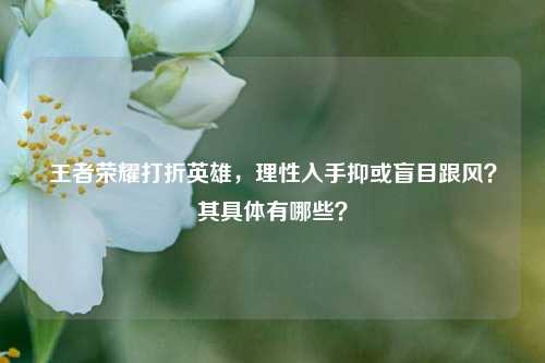 王者荣耀打折英雄,理性入手抑或盲目跟风?其具体有哪些?