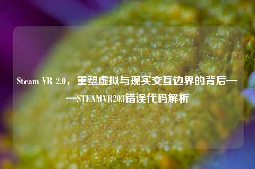 Steam VR 2.0,重塑虚拟与现实交互边界的背后——STEAMVR203错误代码解析