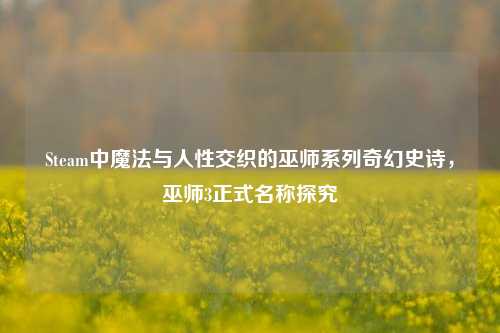 Steam中魔法与人性交织的巫师系列奇幻史诗,巫师3正式名称探究